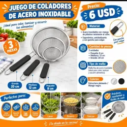 Juego de Coladores de Acero