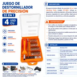 JUEGO DE DESTORNILLADOR DE PRECISIÓN 32 EN 1