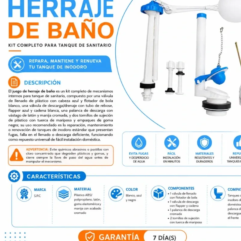 JUEGO DE HERRAJE DE BAÑO - S.P.C