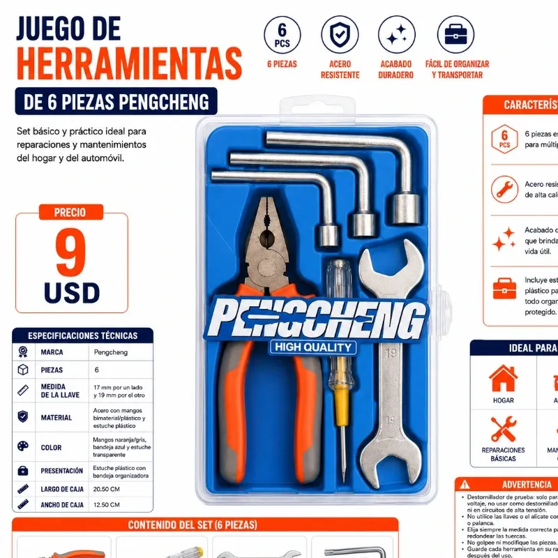 JUEGO DE HERRAMIENTAS DE 6 PIEZAS PENGCHENG