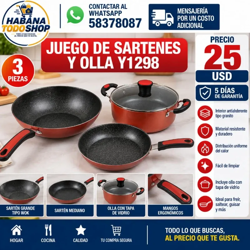 JUEGO DE SARTENES Y OLLA Y1298