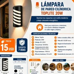 Lámpara de pared cilíndrica 20w