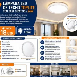 LÁMPARA LED DE TECHO CON BASE GIRATORIA