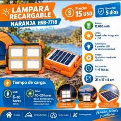 LÁMPARA RECARGABLE NARANJA TC- N0123