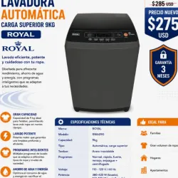 Lavadora automática Royal de 9kg