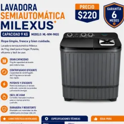 LAVADORA SEMIAUTOMÁTICA MILEXUS 9KG