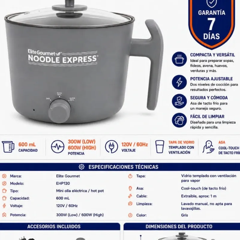 Mini Olla Eléctrica Hot Pot Elite Gourmet EHP130