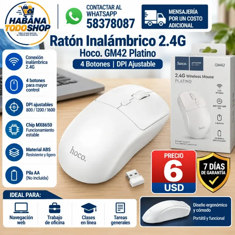 MOUSE INALÁMBRICO HOCO GM42