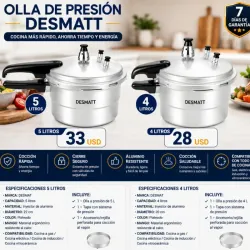 OLLA DE PRESIÓN DESMATT DE 4 Y 5 LITROS