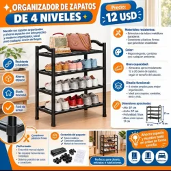 ORGANIZADOR DE ZAPATOS DE 4 NIVELES*