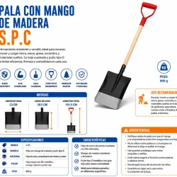 PALA CON MANGO DE MADERA S.P.C