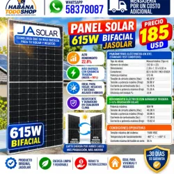 PANEL SOLAR 615W BIFACIAL JA SOLAR