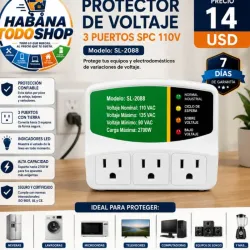 PROTECTOR DE VOLTAJE 3 PUERTOS S.P.C 110V