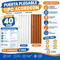 PUERTA PLEGABLE TIPO ACORDION PVC