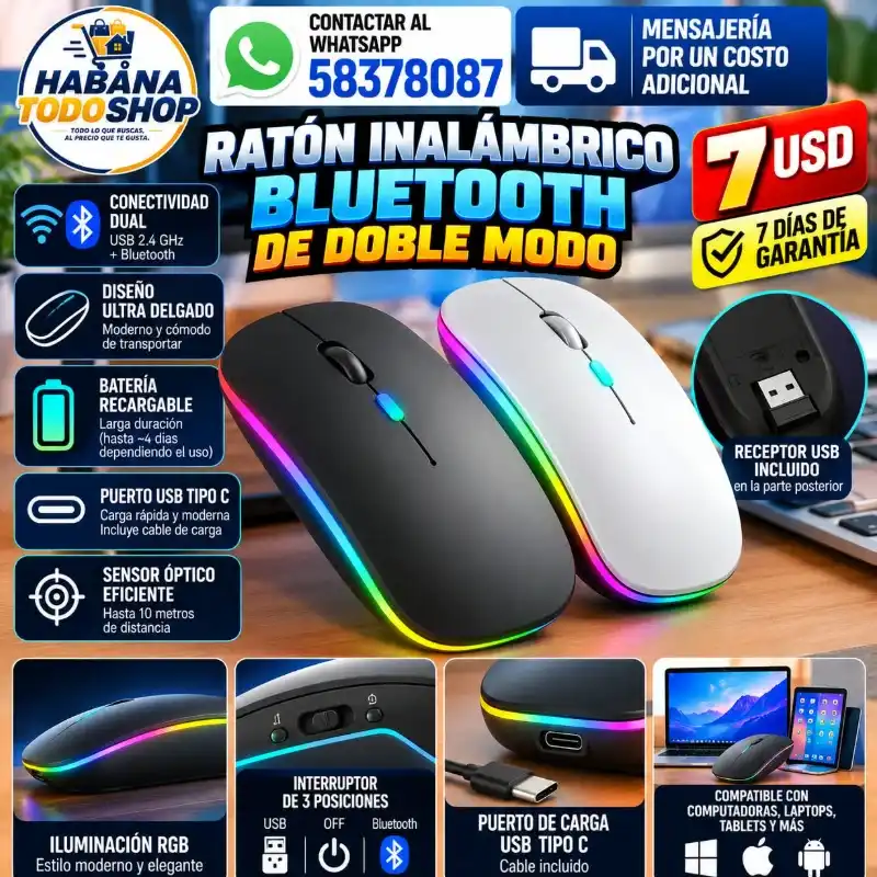 RATÓN INALÁMBRICO RECARGABLE DUAL MODE