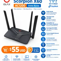 Router Wi-Fi Mesh Olax Scorpion X60 AC1200