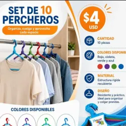 SET DE 10 PERCHEROS