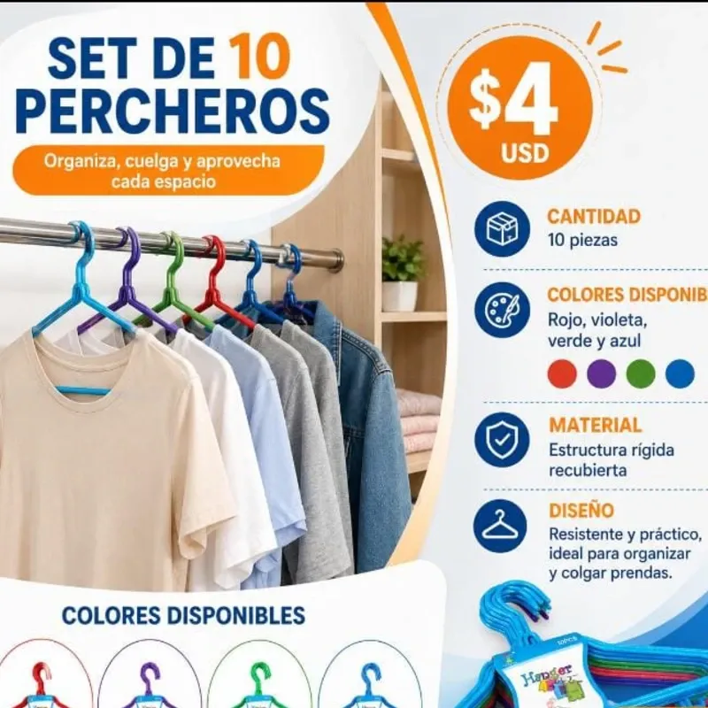 SET DE 10 PERCHEROS