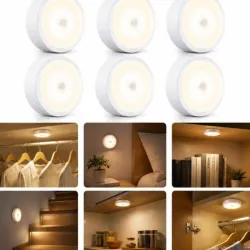 💡 SET DE 6 LÁMPARAS CIRCULARES CON SENSOR DE MOVIMIENTO 💡