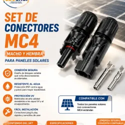 Set de Conectores MC4 hembra y macho para paneles solares
