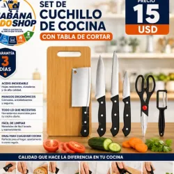 SET DE CUCHILLOS DE COCINA CON TABLA DE CORTAR