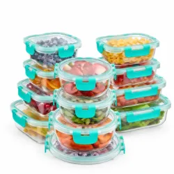 SET DE RECIPIENTES HERMÉTICOS DE CRISTAL – 12 PIEZAS