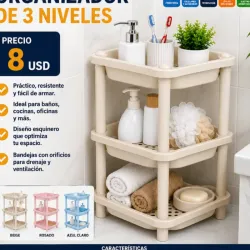 Estante esquinero organizador de 3 niveles