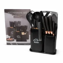 SET DE UTENSILIOS DE COCINA CON CUCHILLOS Y ORGANIZADOR