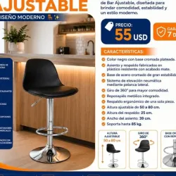 SILLA DE BAR AJUSTABLE – DISEÑO MODERNO 🪑✨