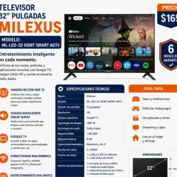 Smart TV MILEXUS de 32”