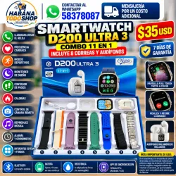 SMARTWATCH D200 ULTRA 3 COMBO 11 EN 1