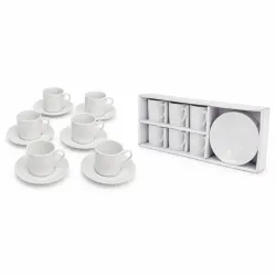 TAZAS DE CAFÉ 6 PCS BLANCAS