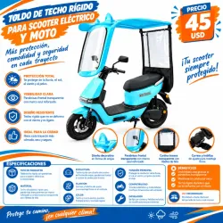 TOLDO DE TECHO RÍGIDO PARA SCOOTER ELÉCTRICO Y MOTO