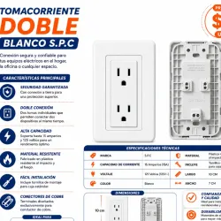 Tomacorriente doble blanco S.P.C