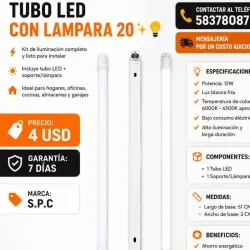 Tubo led con lámpara de 20w