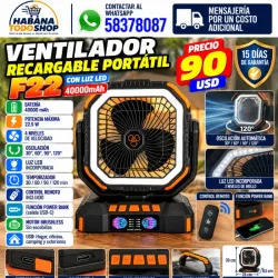 Ventilador Portátil Recargable F22S DE 40000MAH