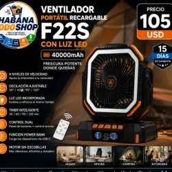 Ventilador Portátil Recargable F22S DE 40000MAH