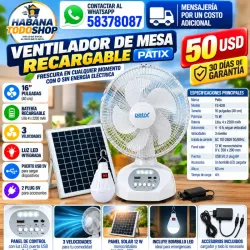 Ventilador Recargable de Mesa PATIX FS-628