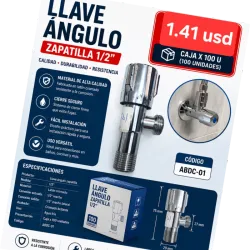 Llave de ángulo zapatilla 1/2