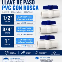 Llaves de paso de PVC 1/2