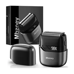 Afeitadoras eléctricas de lámina para hombres: Mini maquinilla de afeitar eléctrica para la cara - Maquinilla de afeitar inalámbrica impermeable IPX7 con pantalla LED y carga rápida