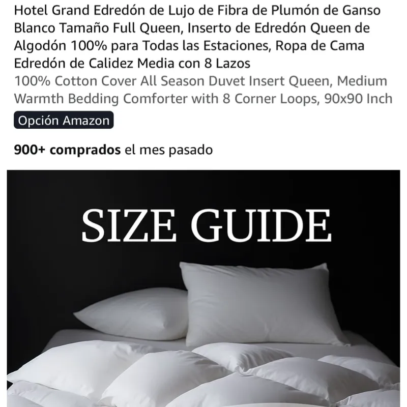 Edredón de lujo ,de pluma de ganzo