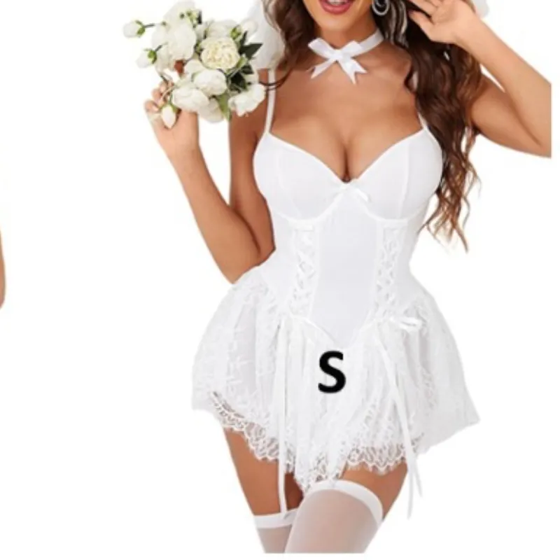 Juegos de lencería (vestido ,medias y lazo)
