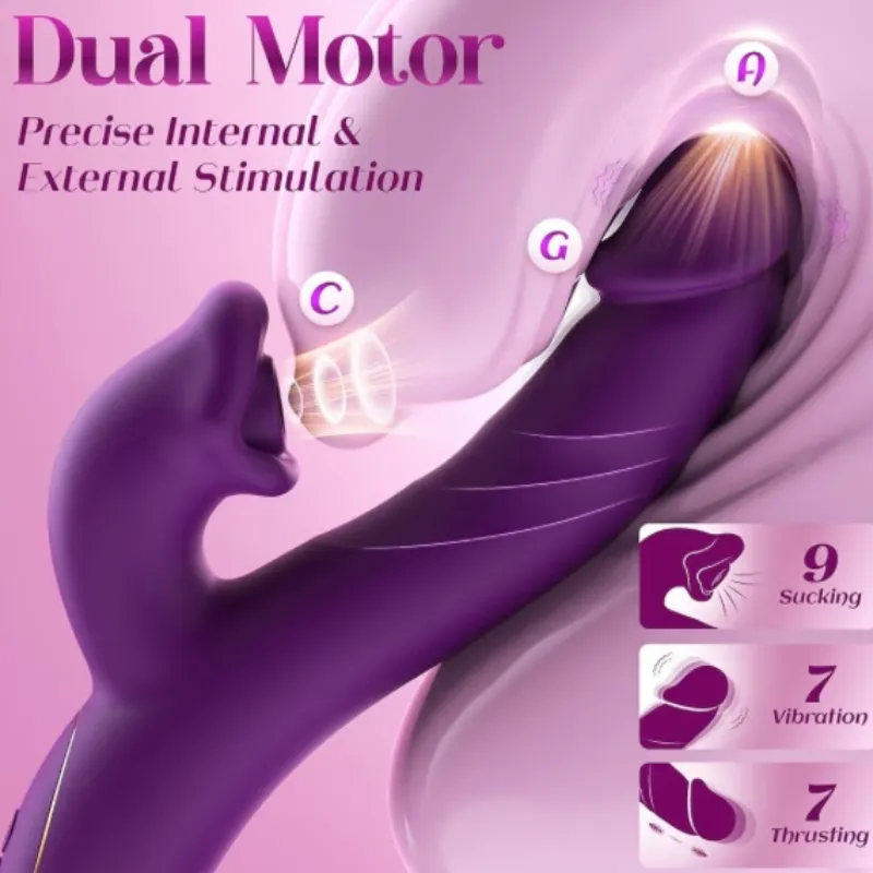 Juguete sexual con vibrador de succión