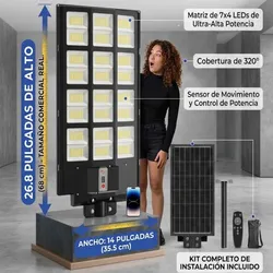 Luz para exteriores con panel solar y sensor de movimiento , es de las súper grandes