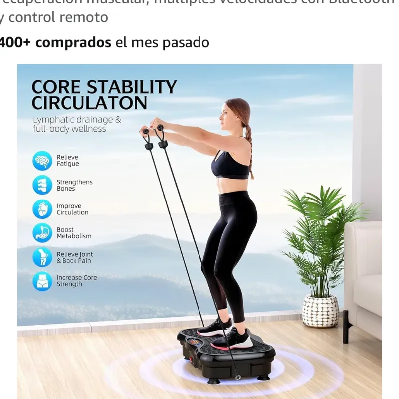 Máquina de ejercicio con placa de vibración