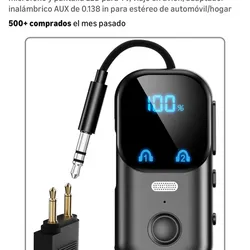 Receptor transmisor Bluetooth 5.4 aptX adaptativo para 2 AirPods/auriculares