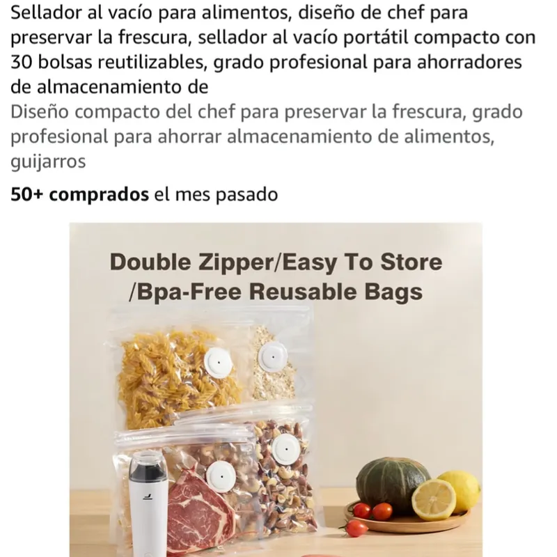 Sellador de alimentos al vacío
