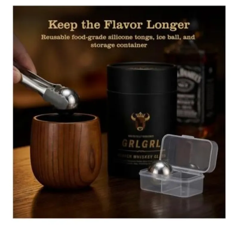 Vasos de whisky de madera carbonizada