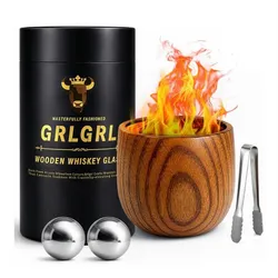 Vasos de whisky de madera carbonizada